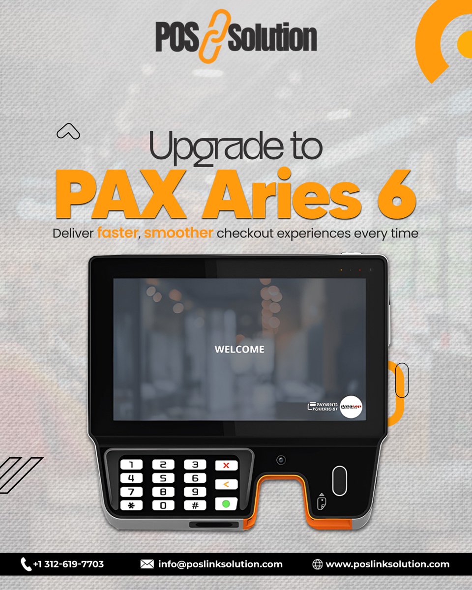 poslinksolution's tweet photo. Upgrade your business with PAX Aries 6 🚀
Experience faster, smoother, and smarter checkout with advanced POS technology.
📞 +1 312-619-7703
🌐 https://t.co/o0oOQ0qnlk

#PosLinkSolution #PAXAries6 #POSMachine #SmartPayments  #BusinessUpgrade #FasterCheckout #PaymentSolutions https://t.co/dCs30MSB7Y
