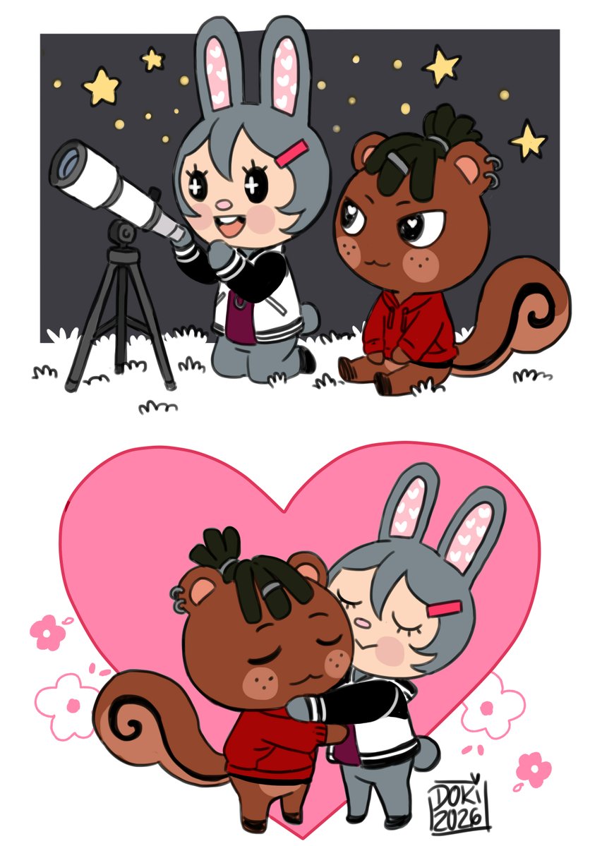 Dokinana's tweet image. ♡ Will x Ada (Oc)  ♡ ₍ᐢ. .ᐢ₎ ₊˚⊹♡  
✦.── Animal Crossing── .✦

I love Animal Crossing and I had to draw them in that style!! ₊ ⊹
  #ocart #drawingart #OCcharacter #AnimalCrossing