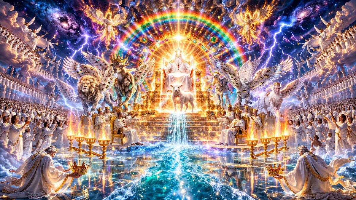 JlukeG's tweet photo. Had AI create a picture from every verse of Scripture that describes GOD or things going on in Heaven at the Throne of God…

Grok
ChatGPT 
and 
Gemini 

What do you think? https://t.co/9zrb7PWY75