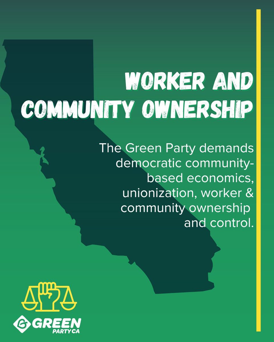cagreens1's tweet photo. When workers and communities control the economy, economic justice and equity follows!
#WorkerCoops
#Labor https://t.co/0a8gK2GhQJ