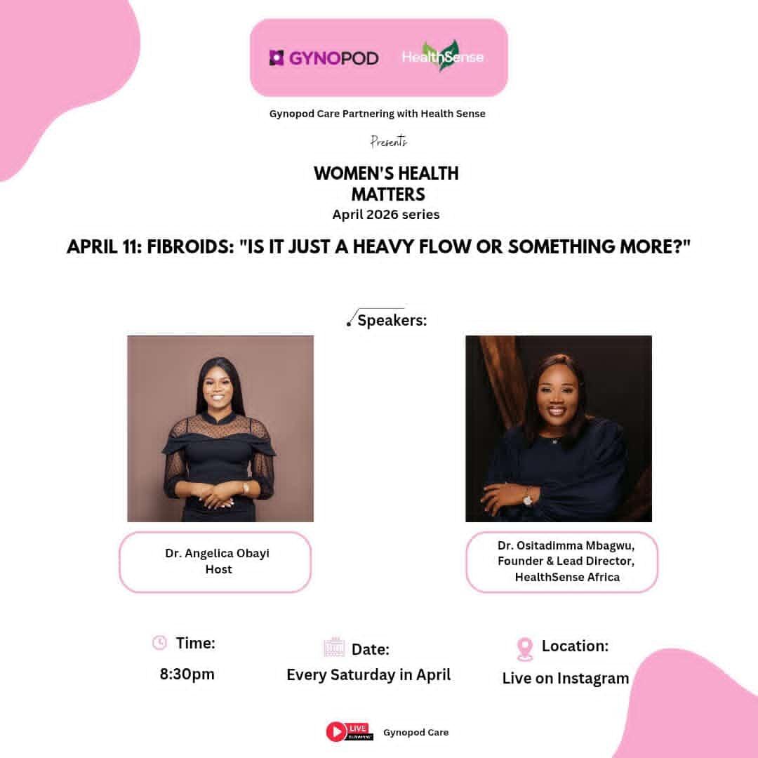 MbagwuOsita's tweet image. I’m excited to join @GynopodCare_ tomorrow on IG for the "Women’s Health Matters" series! 🩺
Tomorrow, ​We’re discussing Fibroids—breaking down symptoms and signs you shouldn't ignore.
​🗓 Saturday, April 11
🕣 8:30 PM
📍 IG Live (@GynopodCare_)
​See you there!
#WomensHealth