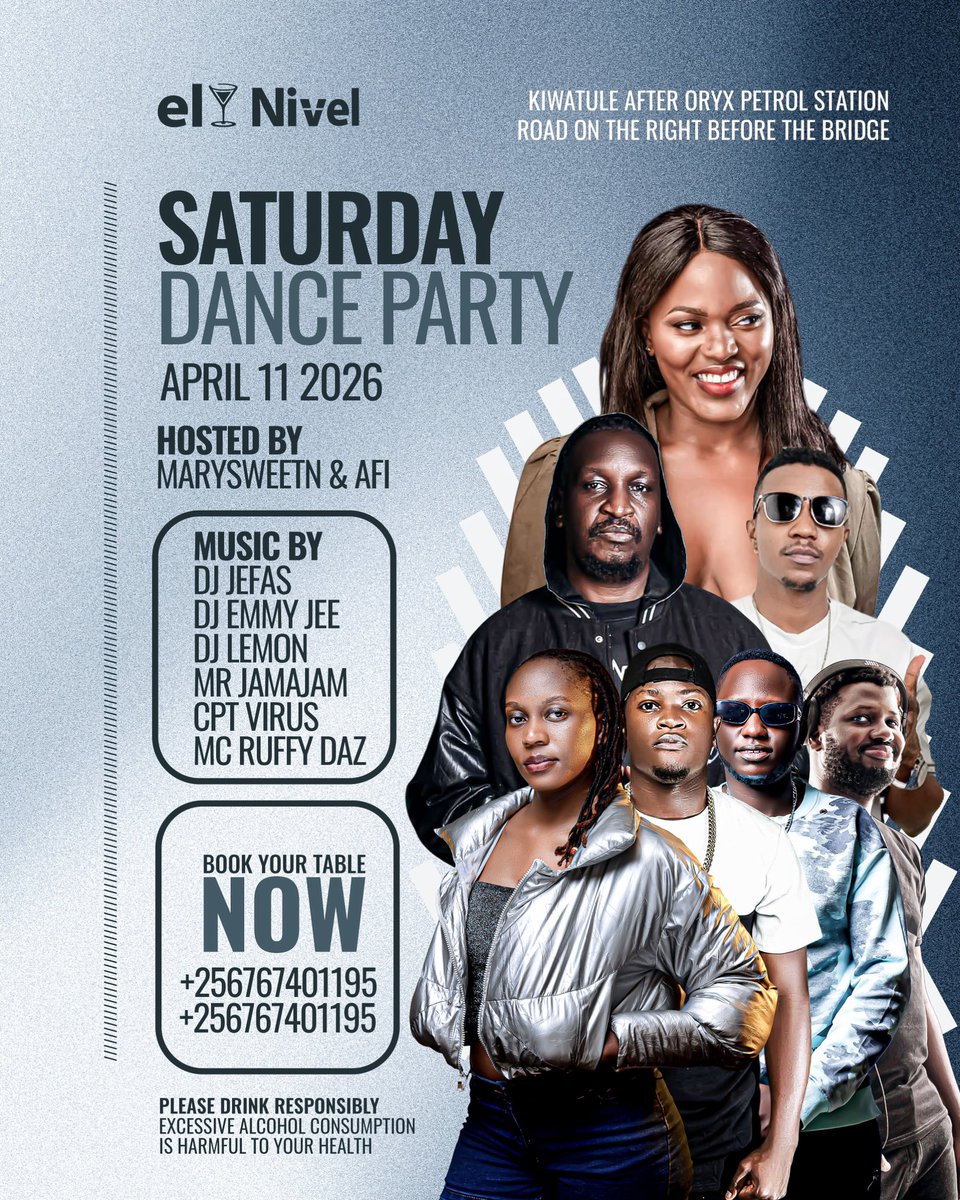 El_nivel_bar's tweet image. Saturday night plans? We’ve got the only one that matters! 

​Join us at el Nivel tomorrow, April 11th, for the Saturday Dance Party: six DJs, two amazing hosts, and one massive dance floor.

​Secure your spot now! 📞 +256 767401195

See you in Kiwatule! 

#danceparty #elnivel