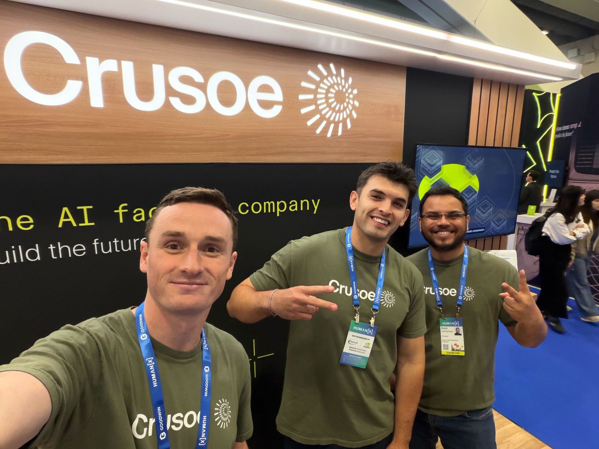 CrusoeAI's tweet image. 6,500+ builders and decision-makers. One week at @HumanXCo in SF.

Thanks to everyone who stopped by to demo Crusoe Cloud and Crusoe Managed Inference — and talk about what it takes to move AI into production.

📸 Moments from the floor.

#HumanX #AIInfrastructure