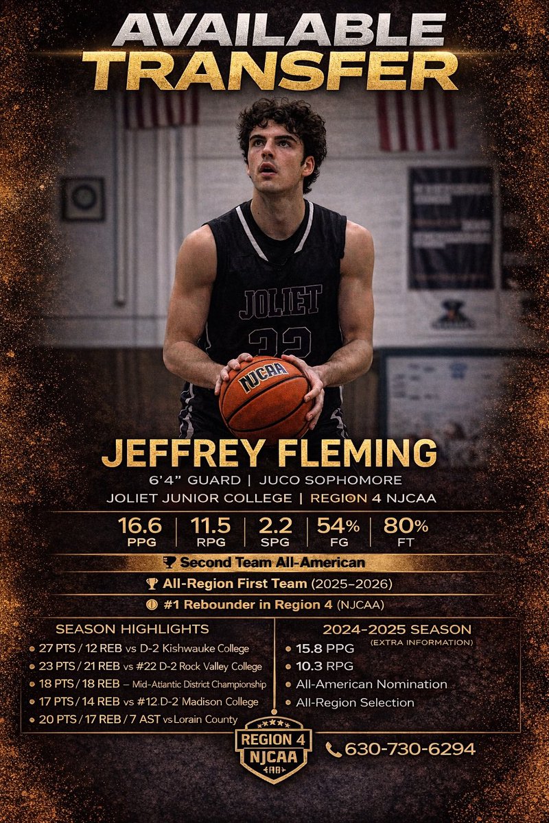 jfleming180's tweet photo. 2025-2026 Season Highlights. 
#jucoproduct #njcaa #AllAmerican https://t.co/ydFDzdZRV6