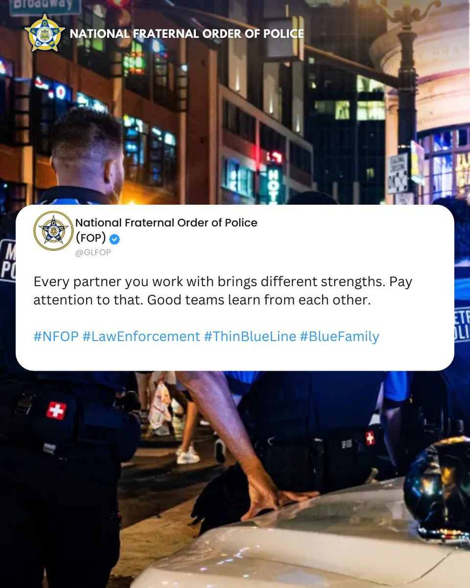 GLFOP's tweet image. Sharing experience and perspective makes everyone better and safer. That’s how strong squads are built.
 #Teamwork #LawEnforcement #FOP #PoliceLife #OfficerSupport