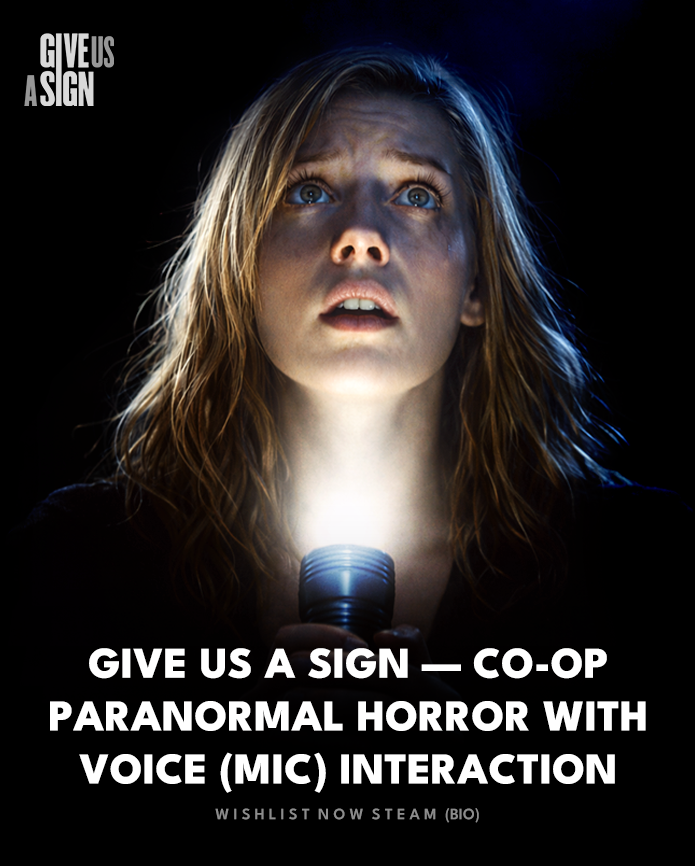 GiveUsASignGame's tweet photo. YOUR VOICE IS THE KEY—AND THE TRIGGER.🎙️
In #GiveUsASign, communication is vital for the investigation, but every word physically reacts with the world. Coordinate with your team, find the signs, but remember: the environment is listening.
#ParanormalInvestigation #HorrorGames https://t.co/ZmwoNunupS
