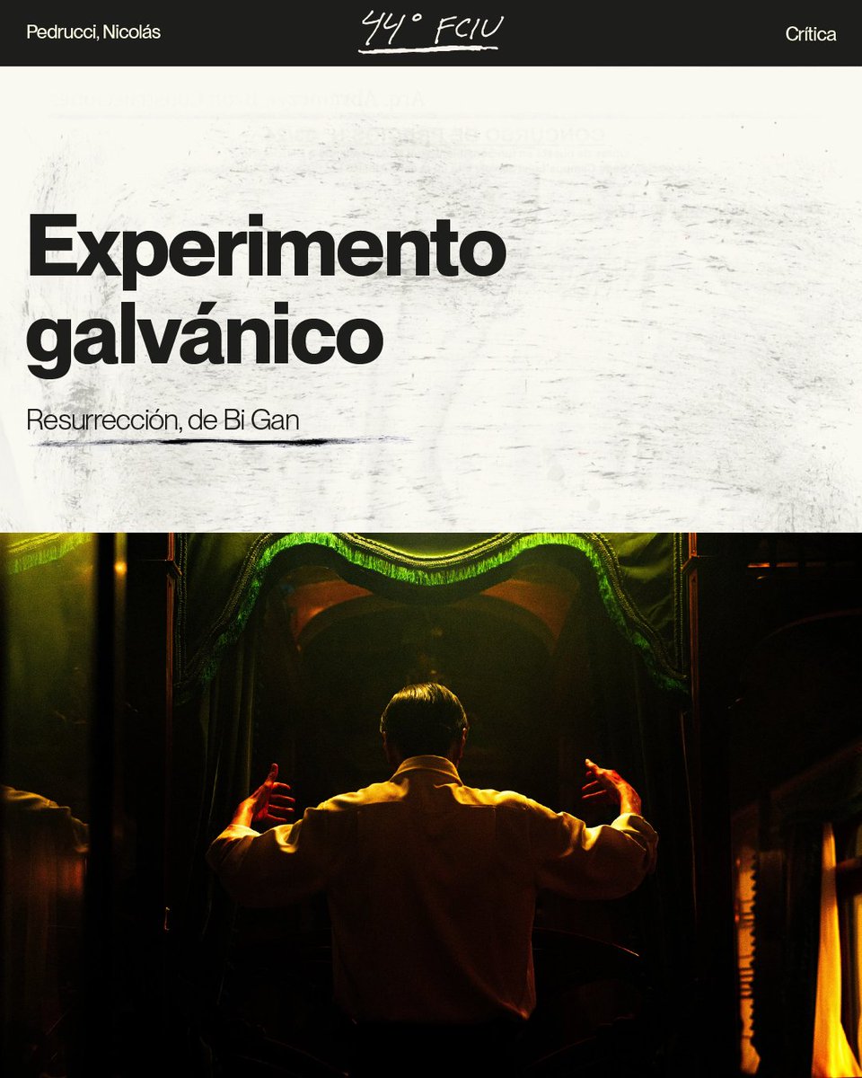 EstadoDeVigilia's tweet photo. Nicolás Pedrucci encuentra en Resurrección la culminación del deterioro de Bi Gan como director. Como un guitarrista virtuoso que toca de más, el texto explora cómo la película es un prodigio tras otro que no deja descansar y se pierde en el artefacto. https://t.co/6NfVhiMz7Q