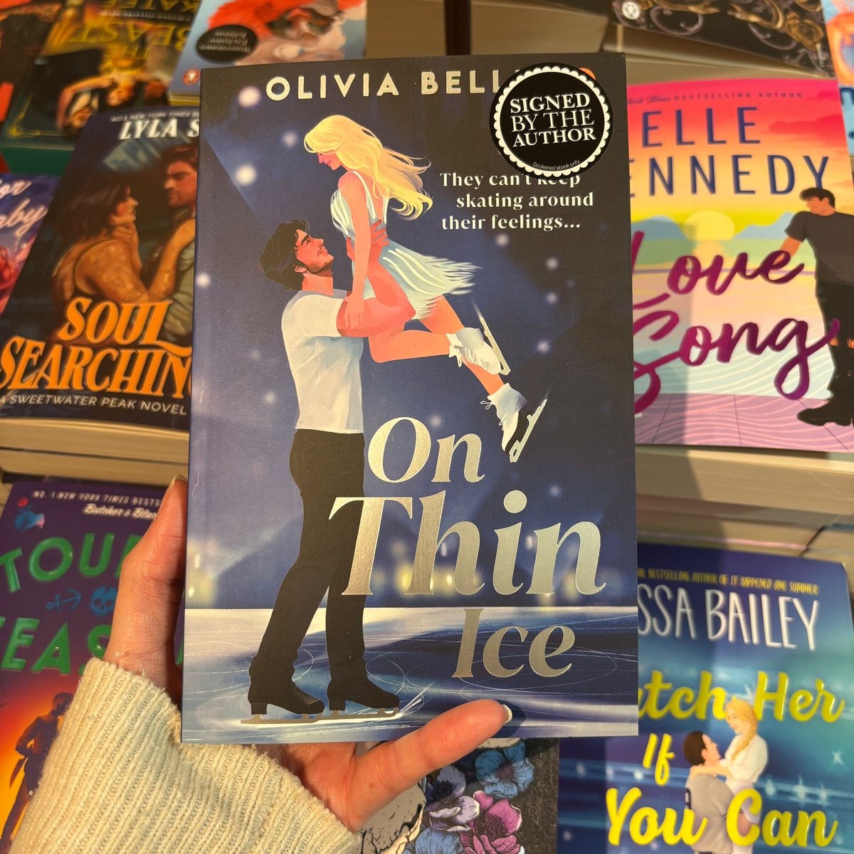 BroadStBooks's tweet photo. A huge thank you to lovely author Olivia Belle &amp; her wonderful fans for a great evening at the launch of her new book 'On Thin Ice' - a sizzling, slow burn skating romance with laughter, heat &amp; heart. Signed copies available in-store now ❤️⛸️ https://t.co/Il7Fy56avC