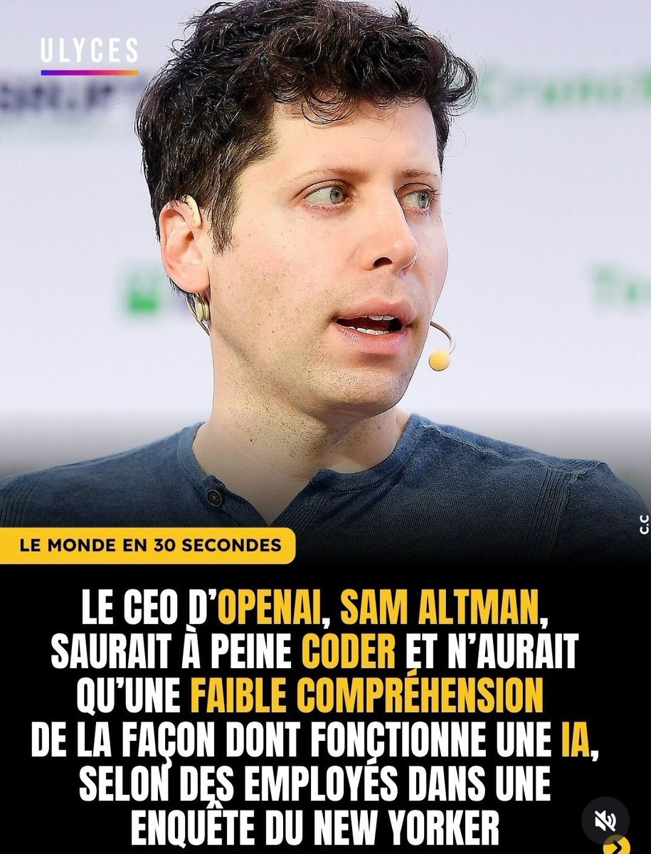 Il y a une autre façon de comprendre cela. Sam altman est 1 acteur. Un ...