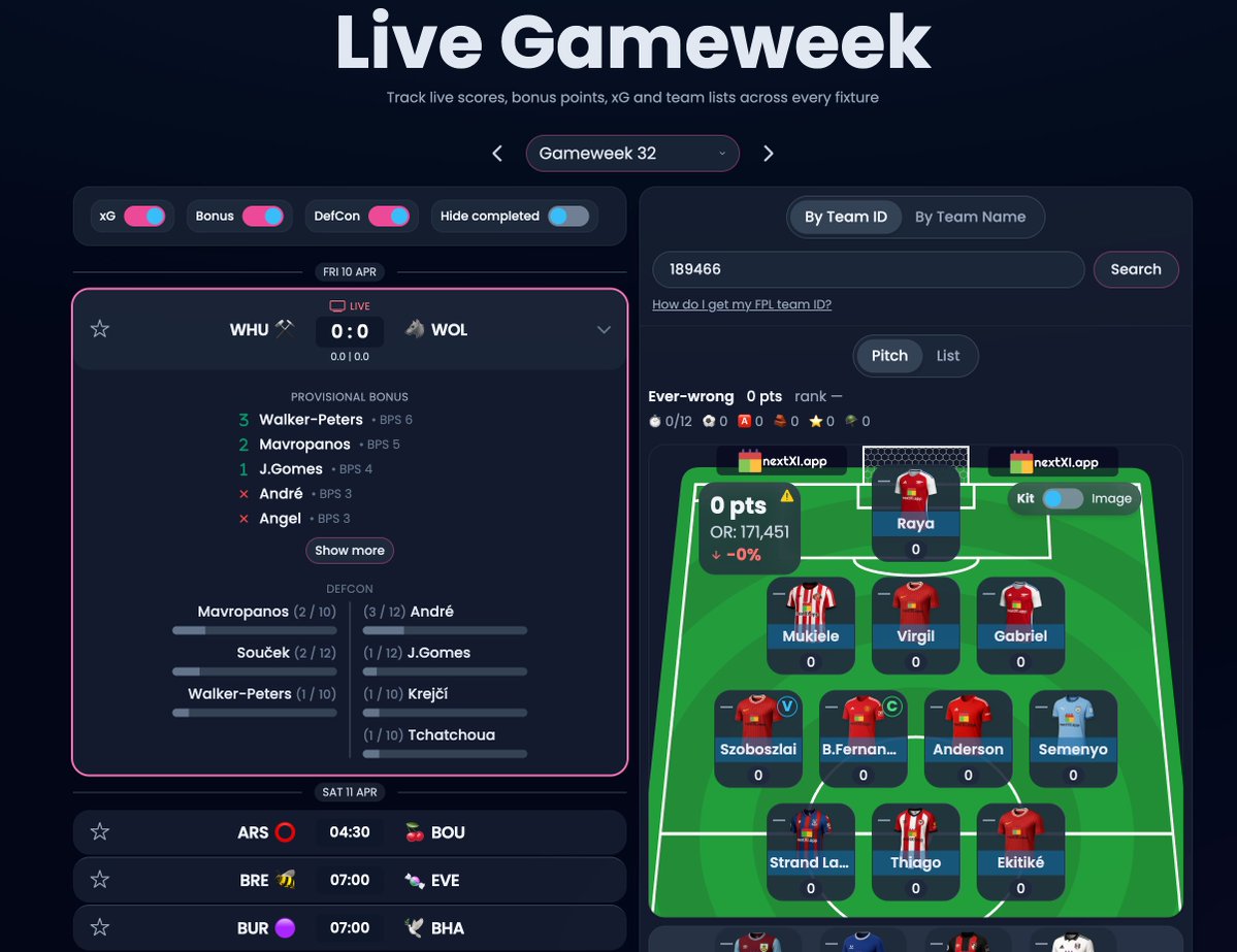 NextXI - FPL Toolset tweet media