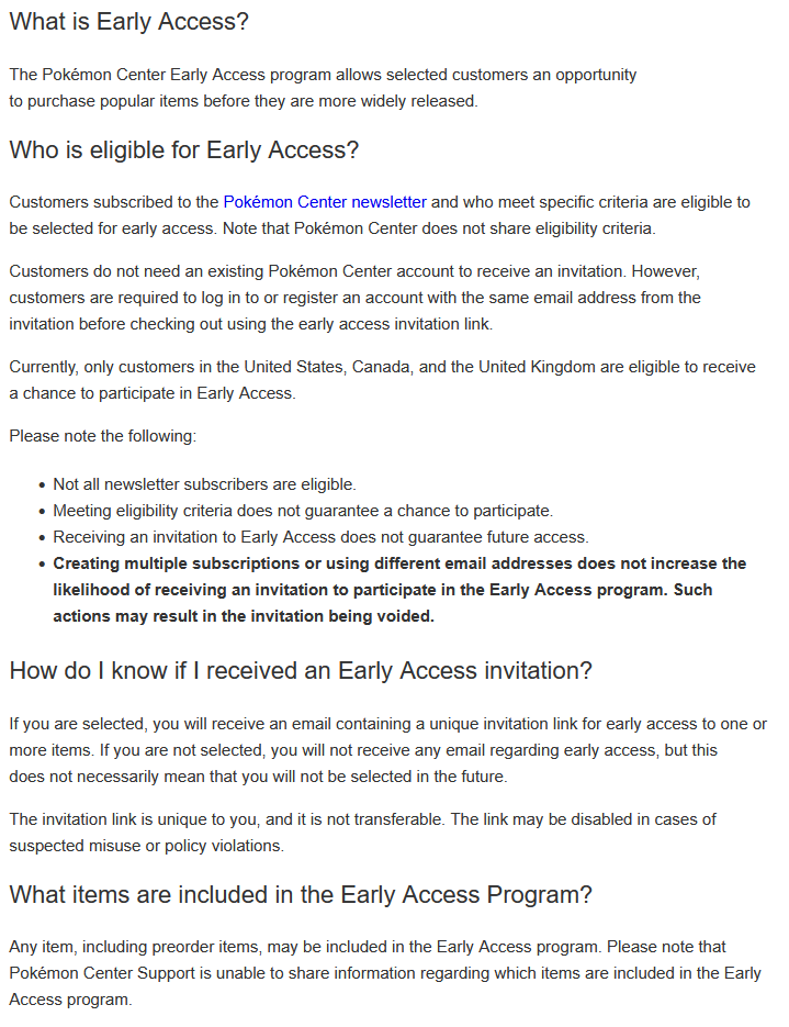 PokemonRestocks's tweet image. Pokemon Center Officially Launching Early Access Drops! 🔥

Read more: support.pokemoncenter.com/hc/en-us/artic…

Currently exclusive for newsletter subscribers in the US, UK and Canada. If selected for a drop, you'll receive an email with a unique invite link.

#Pokemon #PokemonTCG