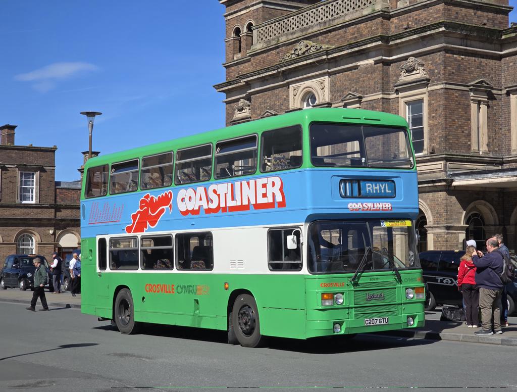 MarcJF241's tweet image. Had a ride Monday on preserved Crosville Wales Leyland Olympian / ECW, EOG207 - C207 GTU which looks stunning in "Cymru Coastliner" livery. It was participating in the Chester BusFest 2 event around Chester with any donations in aid of Alzheimers Society and Cancer Reserach UK.