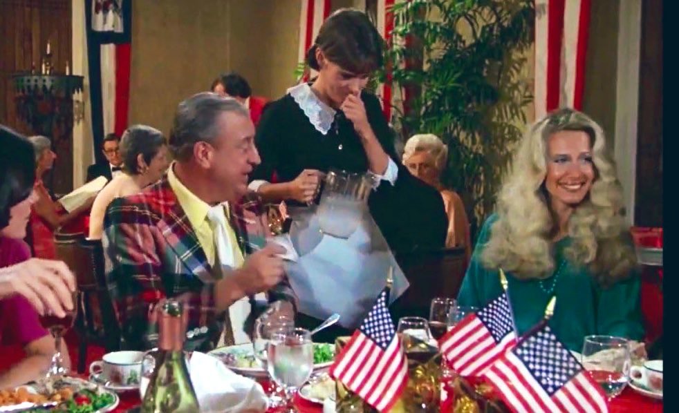 “Hey, doll. Could you scare up another round for our table over here?

And tell the cook this is low-grade dog food. I've had better food at the ballgame, ya know?

… this steak still has marks from where the jockey was hitting it!” 

#Caddyshack ⛳️