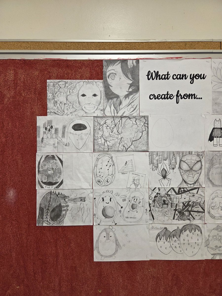 MrPsClassSEC's tweet image. Our latest 'What Can You Make From...'
No eggs (almost everyone listened) and pencil only. @campionchamps #Grade8 #art #creativity #classof2026