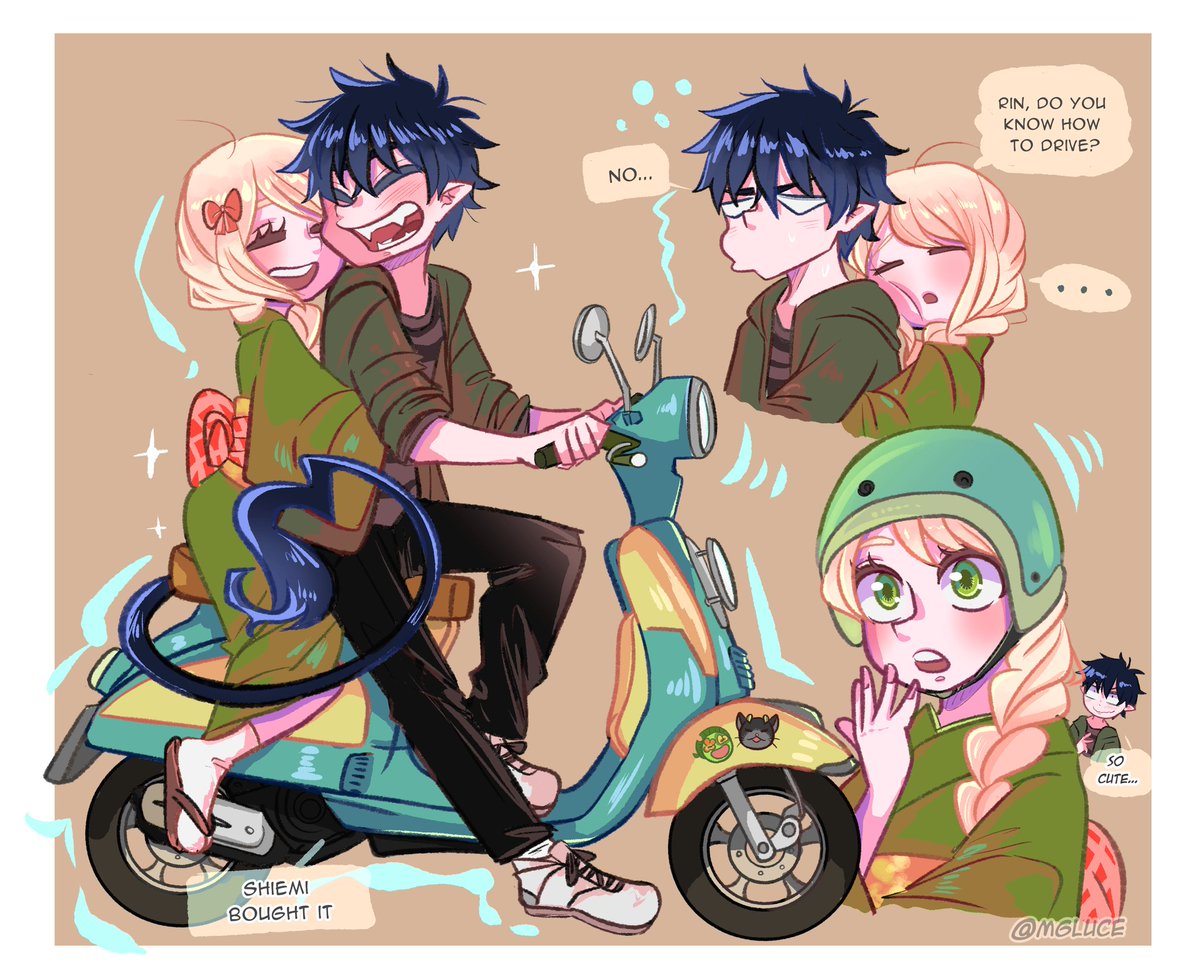 Lovers on a mini motorbike 🛵✨ #青の祓魔師 #Rinshi