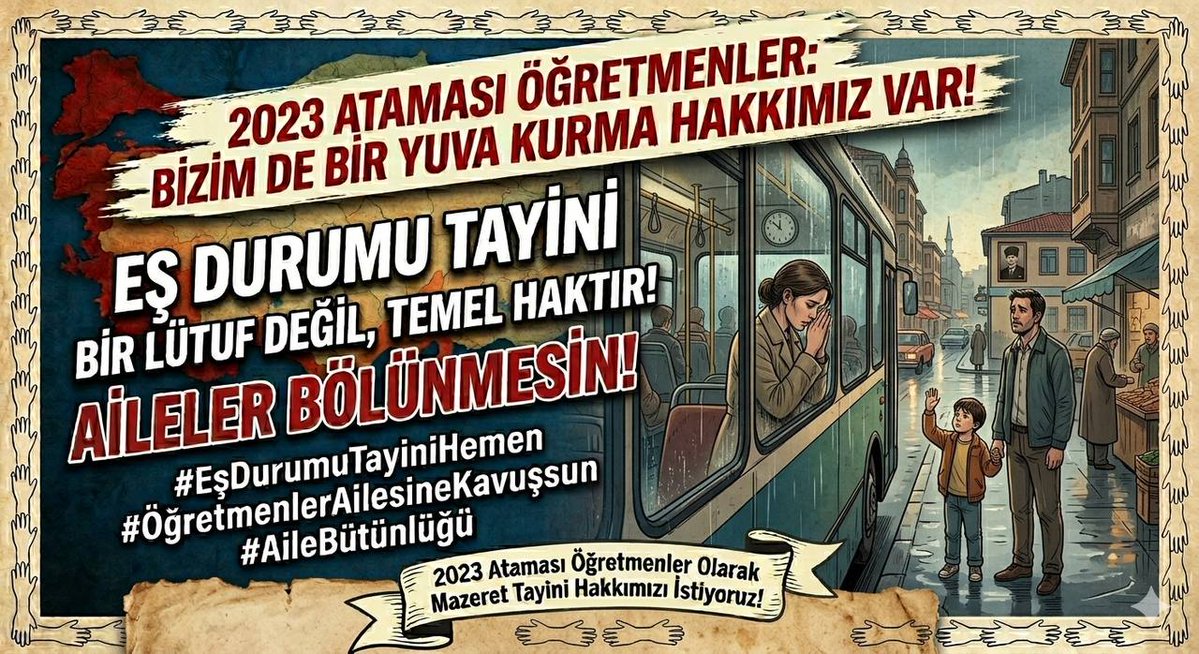 <a href="/talatyavuz29/">Talat YAVUZ</a> Ağustos ayı umut ayı olsun istedik ama hüzün ayına dönmesin. Müjdeli haberi bekliyoruz. <a href="/aliyalcin/">Ali Yalçın</a> <a href="/talatyavuz29/">Talat YAVUZ</a> <a href="/RamazanCakirci/">Ramazan Çakırcı</a> #2023EylülAtamasıAileBirligi