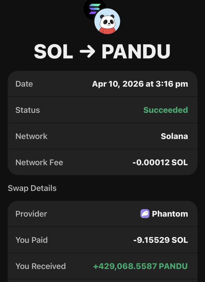 kingfisher1844's tweet photo. Another $PANDU DCA 🔥🐼💎🫶🏻
https://t.co/swbV3GqlZa @pandulabs 

Ca: 2xm2WZ9krE2YAArRC6S6ZzJAYgN813K6hh2dawKjpump https://t.co/qIgBcOTdRn