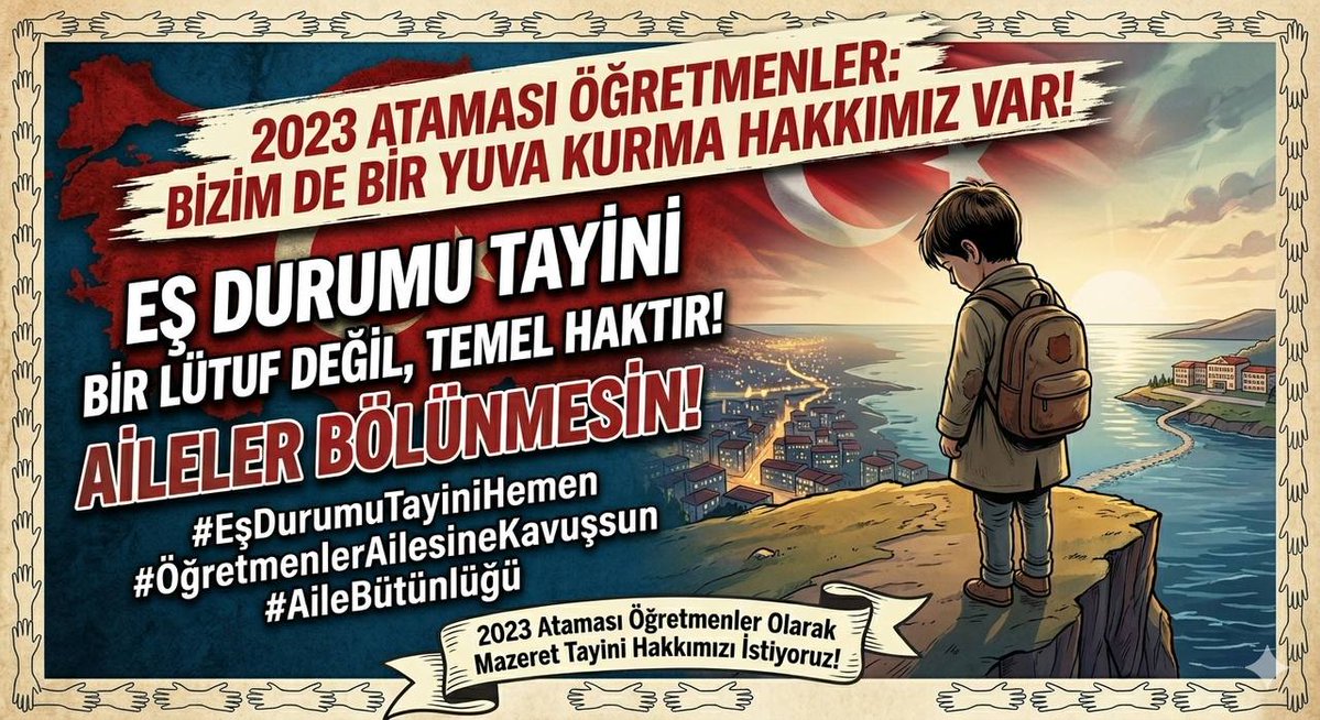 <a href="/talatyavuz29/">Talat YAVUZ</a> Ağustos ayı umut ayı olsun istedik ama hüzün ayına dönmesin. Müjdeli haberi bekliyoruz. <a href="/aliyalcin/">Ali Yalçın</a> <a href="/talatyavuz29/">Talat YAVUZ</a> <a href="/RamazanCakirci/">Ramazan Çakırcı</a> #2023EylülAtamasıAileBirligi