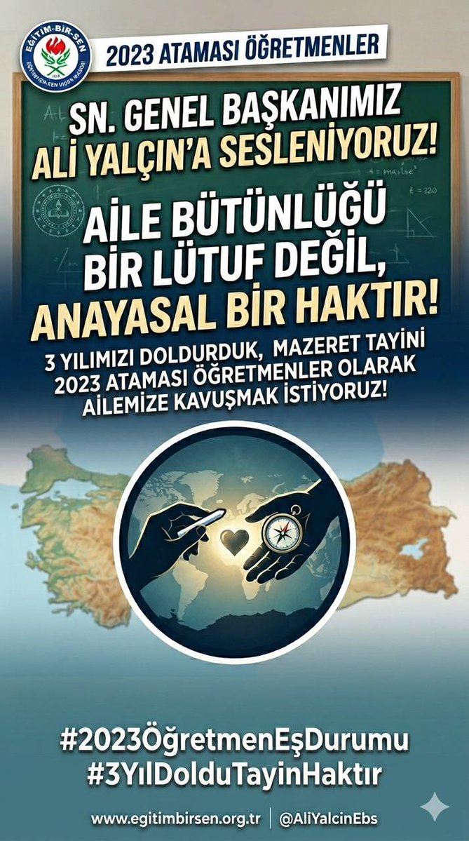 <a href="/talatyavuz29/">Talat YAVUZ</a> Ağustos ayı umut ayı olsun istedik ama hüzün ayına dönmesin. Müjdeli haberi bekliyoruz. <a href="/aliyalcin/">Ali Yalçın</a> <a href="/talatyavuz29/">Talat YAVUZ</a> <a href="/RamazanCakirci/">Ramazan Çakırcı</a> #2023EylülAtamasıAileBirligi