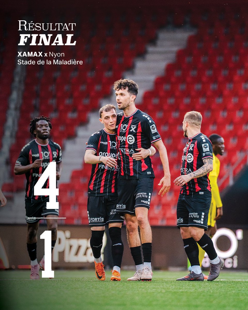 Vollerfolg in der Maladière 🔴⚫️😏

Die Rouge et Noir melden sich mit einem 4️⃣:1️⃣-Sieg über den FC Stade Nyonnais zurück. 💪

🔜 Die Xamaxiens treffen nun als nächstes am 22. April auswärts auf Yverdon. 🚌

#SangRougeNoir