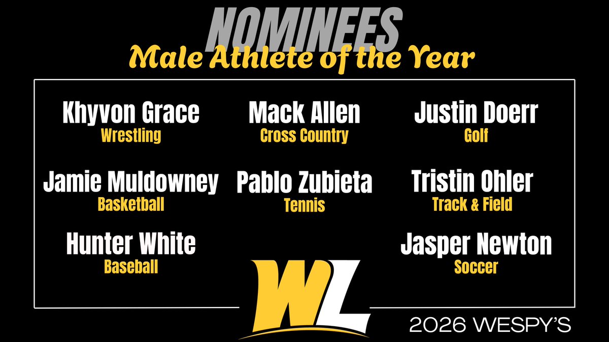 🚨 WESPY’S NOMINEES 🚨

Your Nominees for Male and Female Athletes of the Year

#GoWLU | #TopperNation | #HilltopIsHome🐻