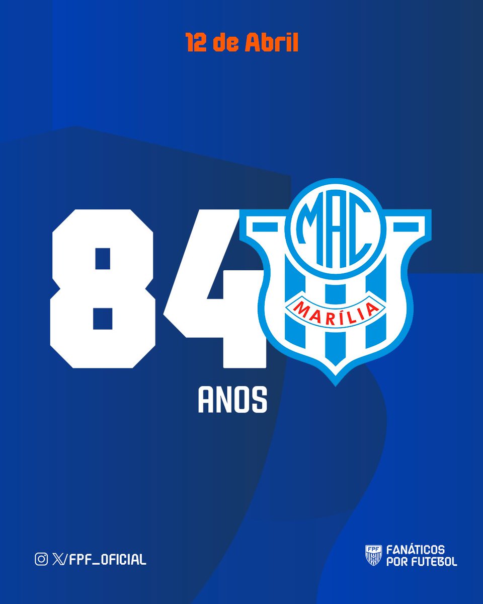 Paulistao's tweet image. 84 ANOS DO MARÍLIA!  
Feliz aniversário para o bicampeão do Paulistão A2 Rivalo!
#FPF #Aniversário