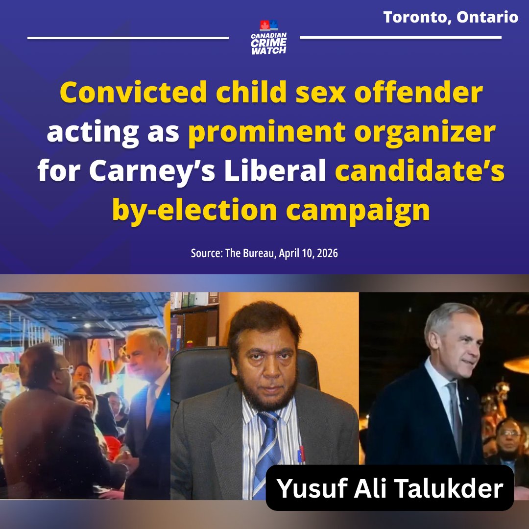 TORONTO, ONTARIO - Yusuf Ali Talukder, a convicted child sex offender who was found guilty in 2010 of sexually touching a 13-year-old student he was tutoring in Scarborough, has been operating as a prominent organizer in the federal Liberal by-election campaign for Scarborough