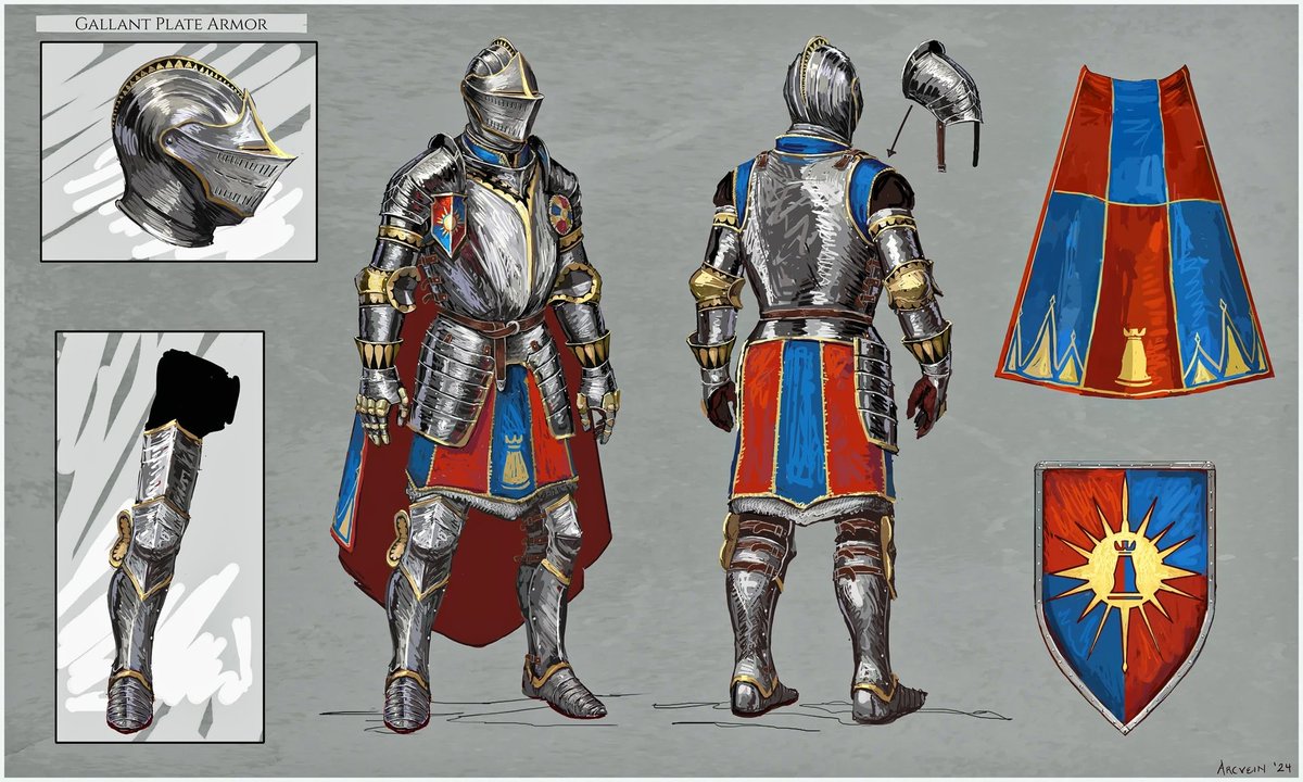 Aetas_Memoria's tweet photo. Gallant Armour concept by David Simons, for The Wayward Realms arpg. https://t.co/M3W99kgw7S