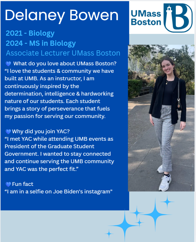 UMByac's tweet photo. ✨ Young Alumni Friday ✨

What do I love about UMB?
It’s the people. As an instructor, I’m constantly inspired by the determination, intelligence, and resilience of our students. Every student has a story, and those stories fuel my passion for giving back to this community. https://t.co/c7klm1Mh8I