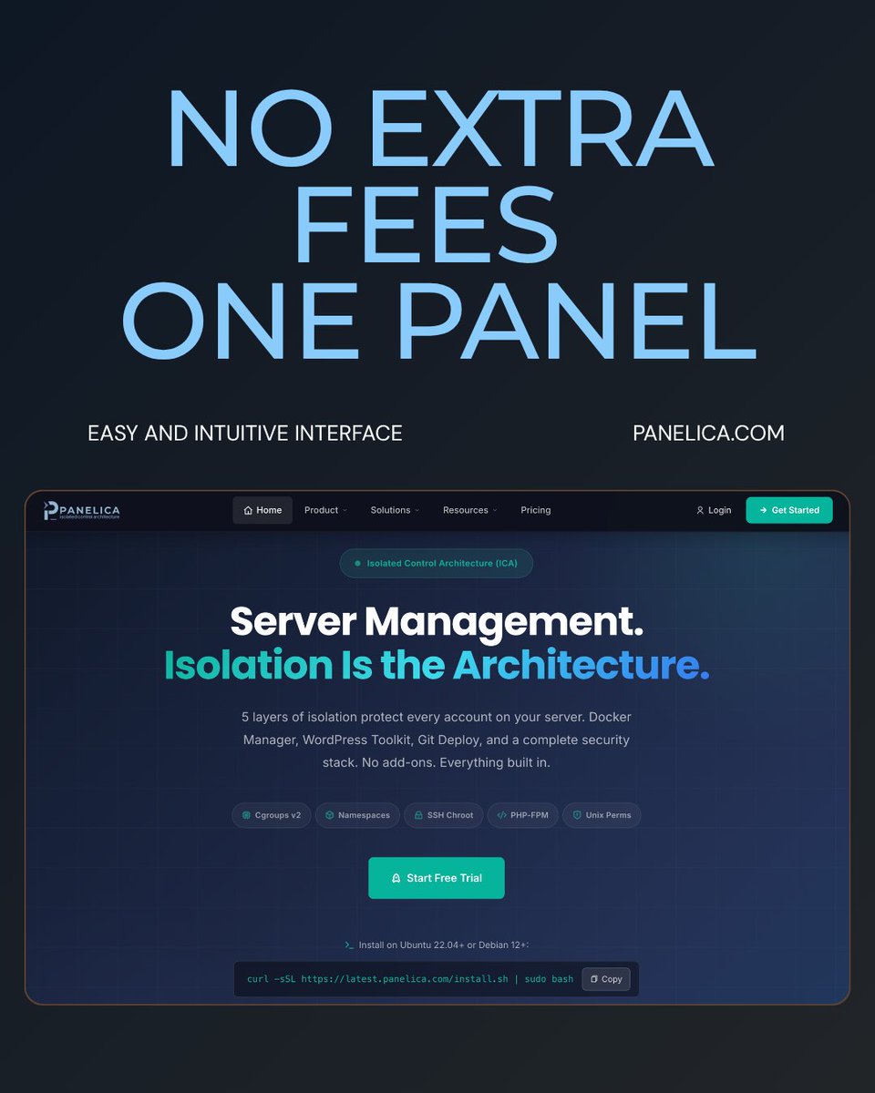 Panelica_'s tweet photo. One panel, Everything included
No add-ons No extra fees

https://t.co/fnvbEhxPmq

#panelica #servermanagement #webhosting #sysadmin #devops #controlpanel #serveradmin #hosting #linux #cloudcomputing #cpanel #plesk #docker #wordpress #cybersecurity #selfhosted #saas https://t.co/oJJ3eVxIW3