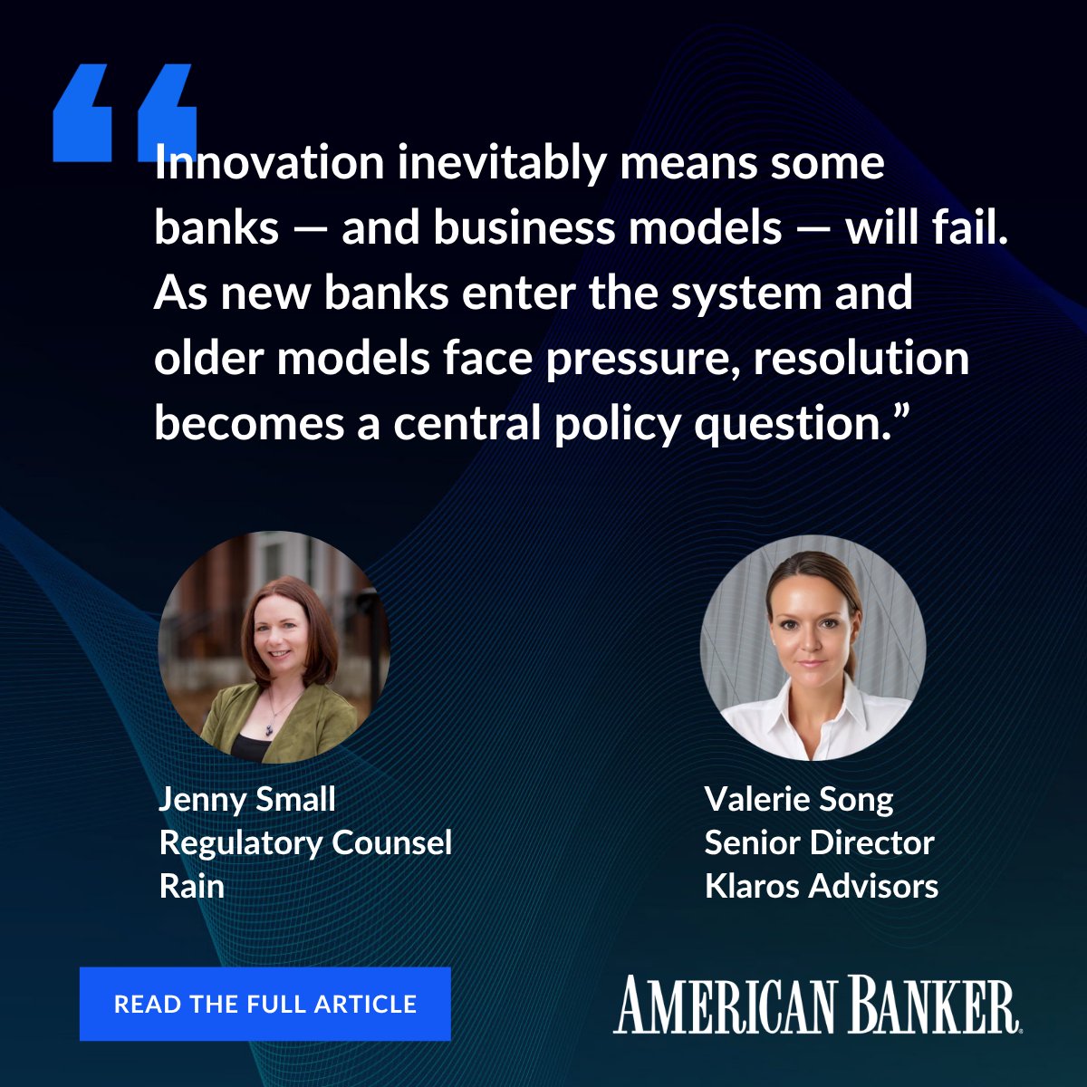AmerBanker's tweet image. After a nearly two-decade long “ice age” in which few new #banking charters were granted, regulators have shrugged off a zero-failure mentality and are allowing some risk back into the system, write Valerie Song and Jenny Small in @AmerBanker @BankThink. #BankingRegulation