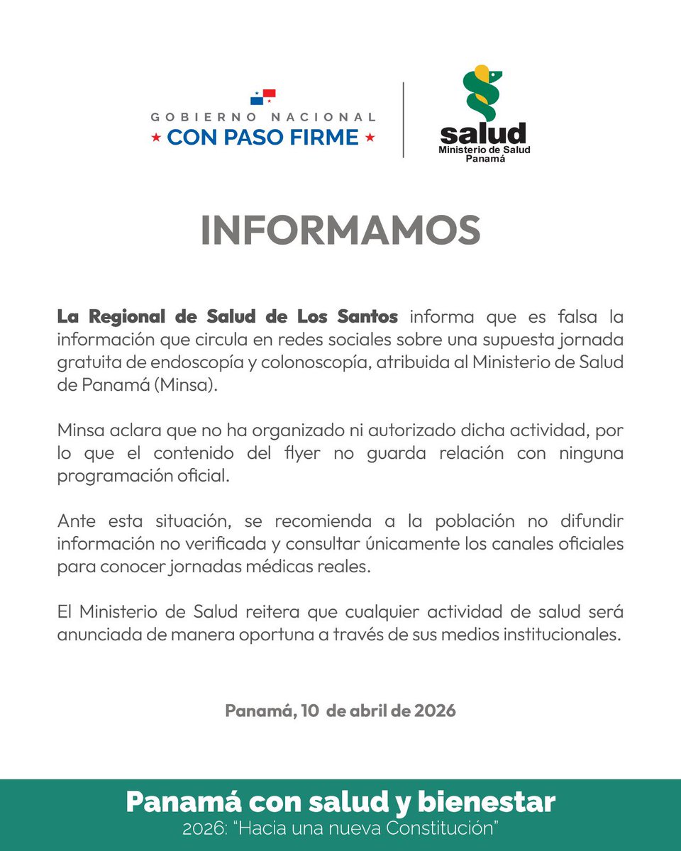 Ministerio de Salud de Panamá tweet media