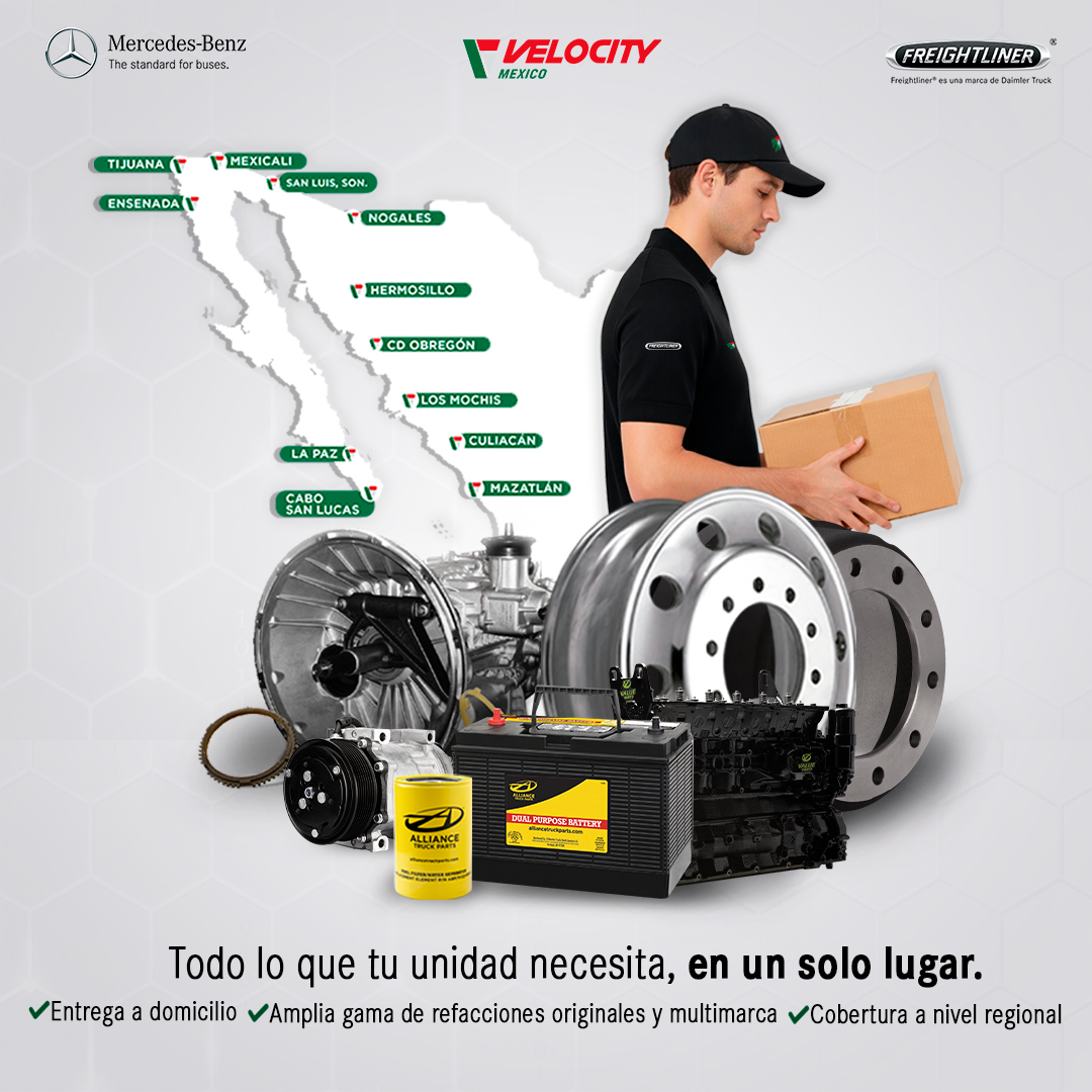 CANORSA1's tweet image. En Velocity México encuentras refacciones originales y multimarca diseñadas para mantener tu operación siempre en marcha, con la calidad, disponibilidad y respaldo que tu equipo necesita para no detenerse.
#VelocityMexico #MercedesBenzAutobuses #freightliner