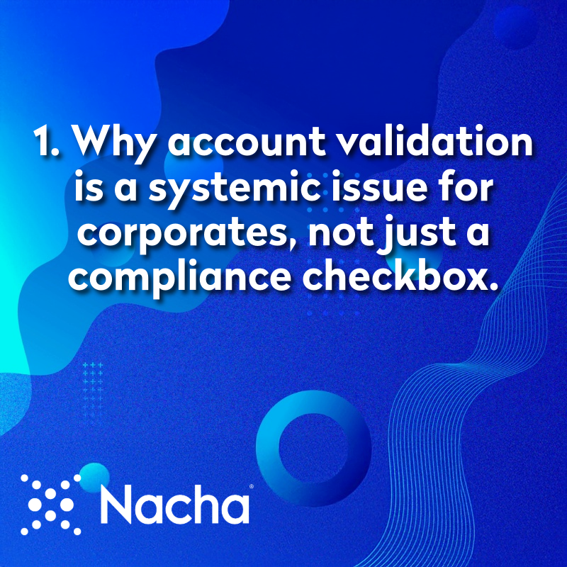 NachaOnline's tweet photo. Nacha’s Charles Ellert and Javelin Strategy’s Hugh Thomas join a @paymentsjournal webinar on April 14 at 1 pm ET, to discuss the importance of account validation beyond compliance, what it means for corporates and FIs, and how Phixius by Nacha can help.

🔗https://t.co/2fJvtu94GQ https://t.co/BCXt9j44mY