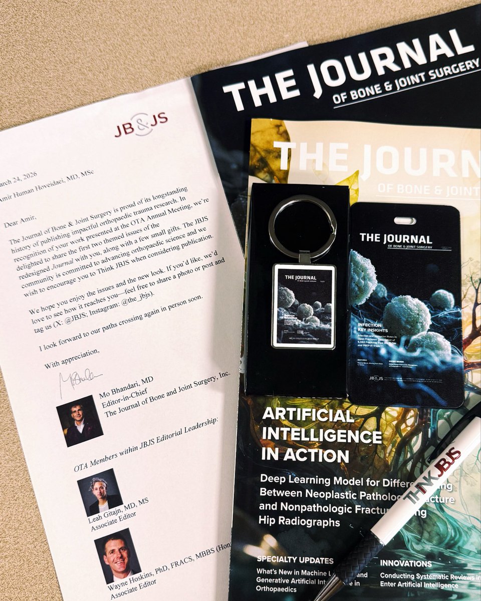 AH_Hoveidaei's tweet photo. Came into the office to this. Grateful. @the_jbjs @JanetConwayy @ota #ThinkJBJS #OTA #OrthoTwitter https://t.co/lxIZZiIs6h