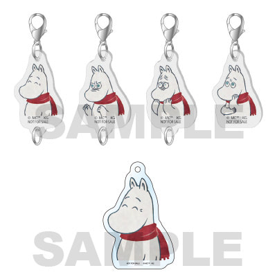 bisexualmoomin's tweet image. i thought the acrylic charms you get with the limited edition from rakuten books would be four different characters, but it's actually just four different moomintroll moods... which is pretty cute 😆