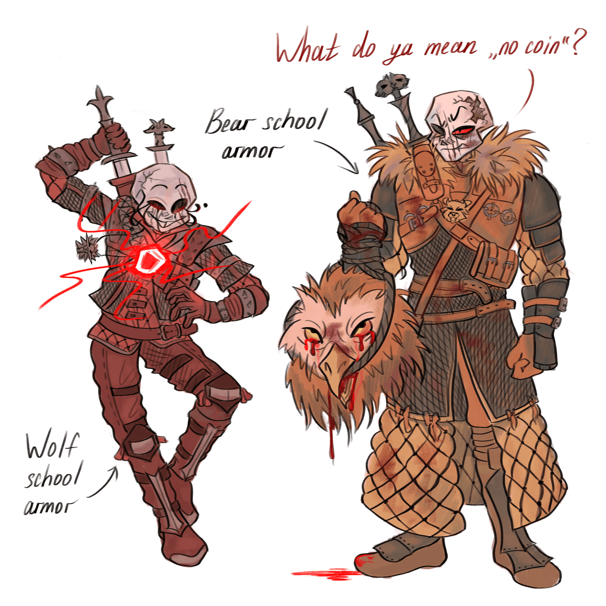 Justdoyourbest3's tweet image. Bad sanses as witchers because I'm obsessed with the game again
#undertaleAU #utmv #killersans #crosssans #horrorsans #dustsans