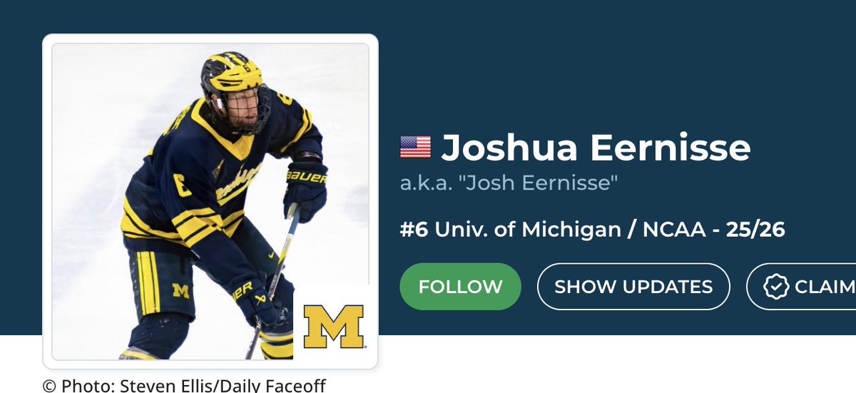 Nick_leddy23's tweet photo. Sources tell me  Josh Eernisse of Michigan is returning next year. He is using his last covid year and will be a 25 yr old senior. Love his game and cant wait to see him rip it up next year. #Supersenior https://t.co/IYNsFHpLNR