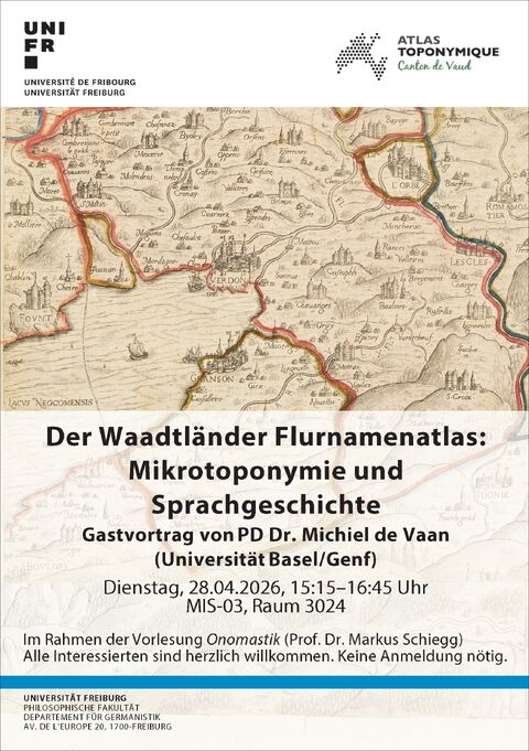 e-Onomastics: #Mikrotoponymie im Fokus: #Vortrag zum #Waadtländer #Flurnamenatlas e-onomastics.blogspot.com/2026/04/mikrot… An Uni #Freiburg (#Schweiz) findet am 28. April 2026 ein Gastvortrag statt.  Michiel de Vaan (Universität Basel/Genf) über die #Bedeutung von #Flurnamen im #Kanton #Waadt.