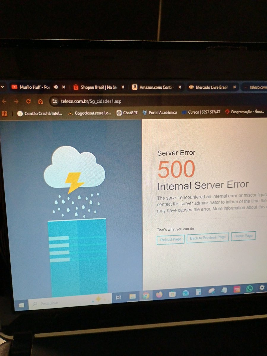Jeffsonsouzaa's tweet photo. @portalteleco Teleco cobertura 5G ainda não mostra as cidades. Servidor offline. Corrijam isso. https://t.co/mGbgxpsfGS