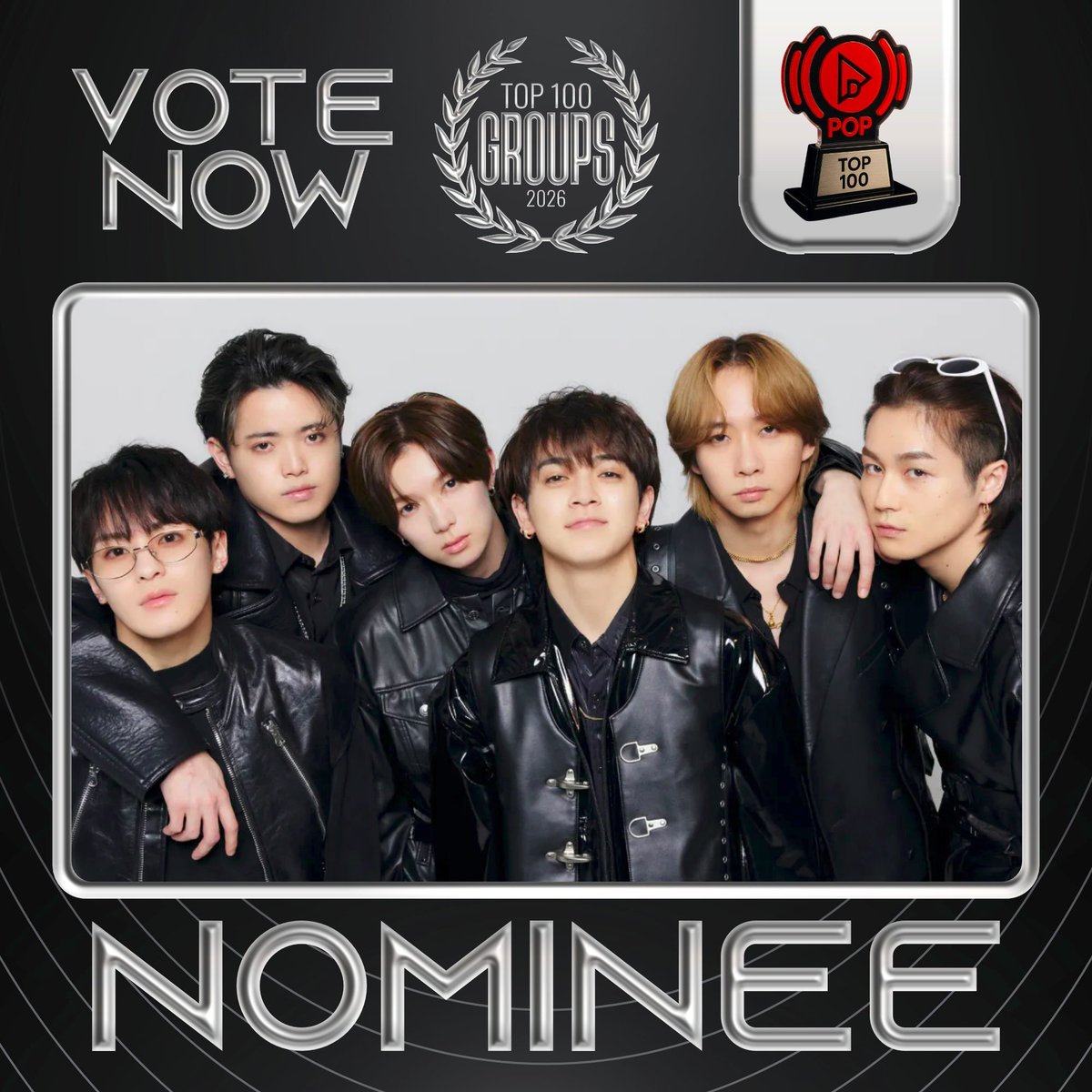 TOP100KPOP's tweet photo. TRAVIS JAPAN has been nominated for the Best Group Award 🏆

👉 VOTE: https://t.co/pMt3a8O9CU https://t.co/CxrEyJW8ES