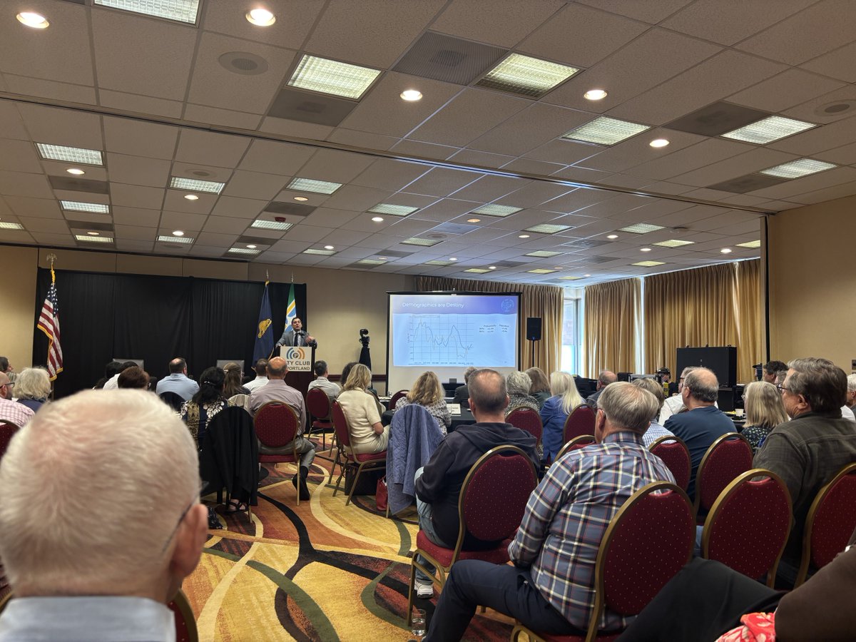 State Economist Carl Riccadonna tells ⁦<a href="/PDXCityClub/">City Club of Portland</a>⁩ that Oregon’s economic future depends on imported labor from other states and internationally