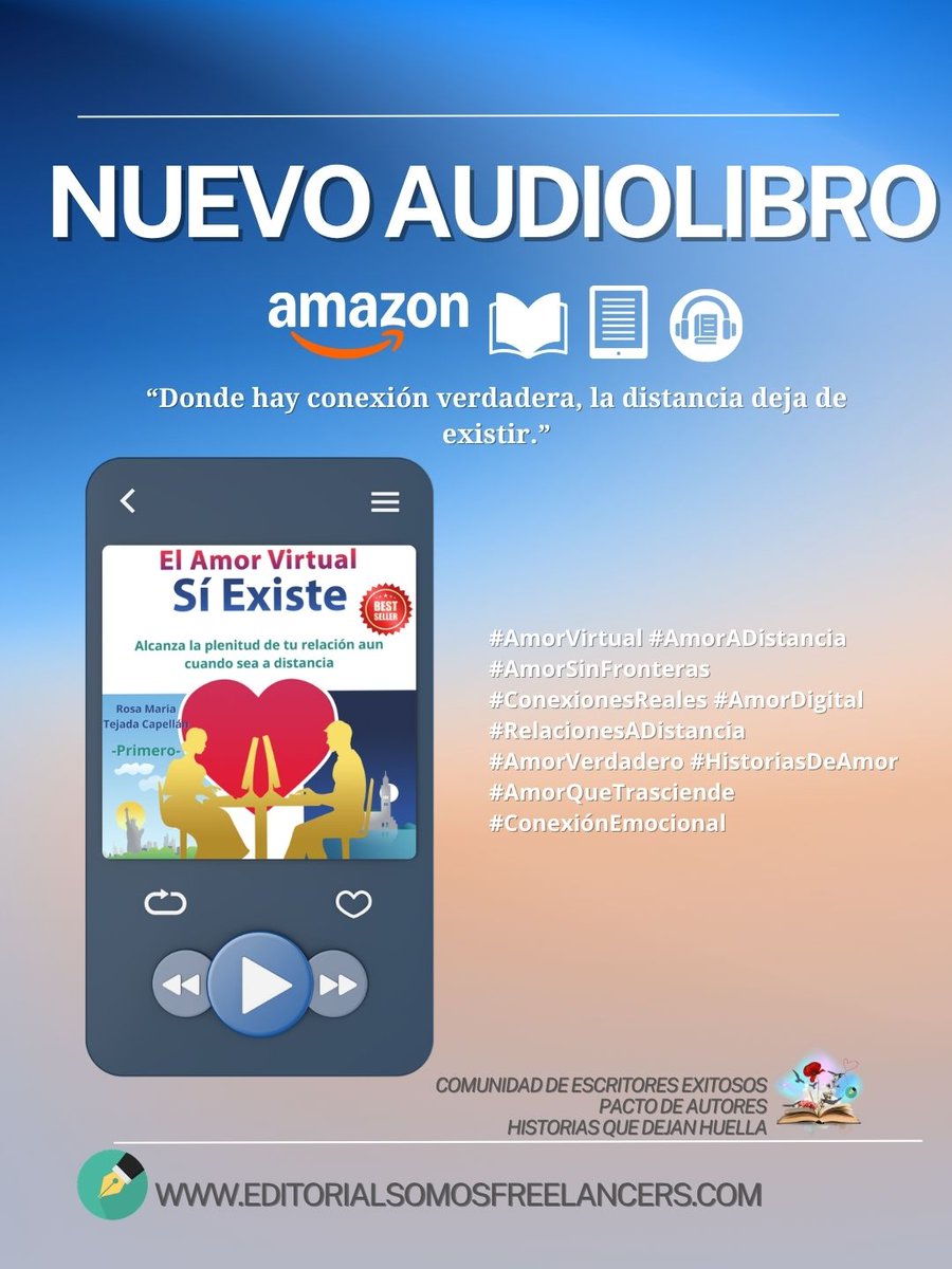 editorialsofree's tweet photo. 💻❤️ El amor también vive en lo digital.

“El amor virtual sí existe I”
Un audiolibro que te guía a construir relaciones reales, incluso a distancia.
🔗 Escúchalo aquí:
 https://t.co/NE5PjDyqNF

#AmorVirtual #Audiolibro #AmorADistancia #ConexiónReal https://t.co/WxB4f7FzJF