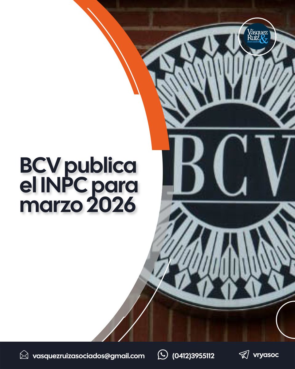 vryasoc's tweet photo. El Banco Central de Venezuela actualizó los INPC del 2026 incluyendo el mes de marzo. 

#EsperamosSerleDeUtilidad #inpc #BCV #contadores #Venezuela https://t.co/WqQA8APXq5