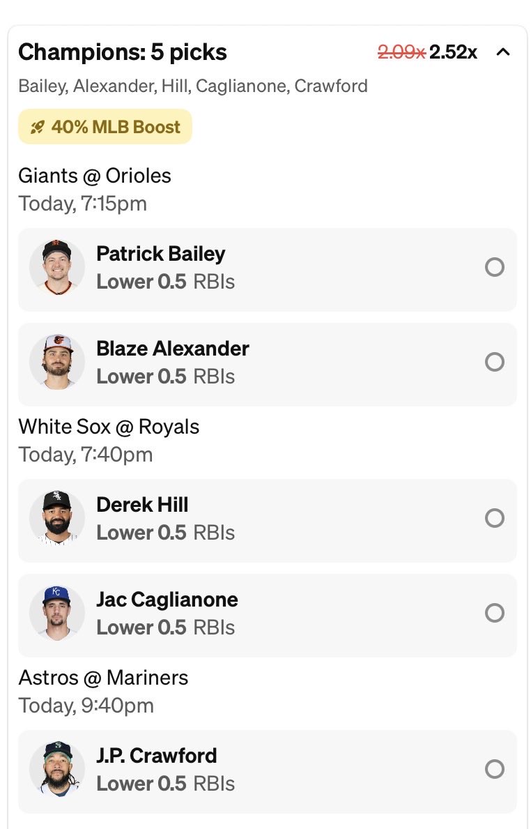 DougieDividends's tweet photo. @MySpariEdge Running this set for a little fun 🚫⚾️

Mostly bottom of the order guys with little to no production in front of them all season https://t.co/uZGZTO2BHO