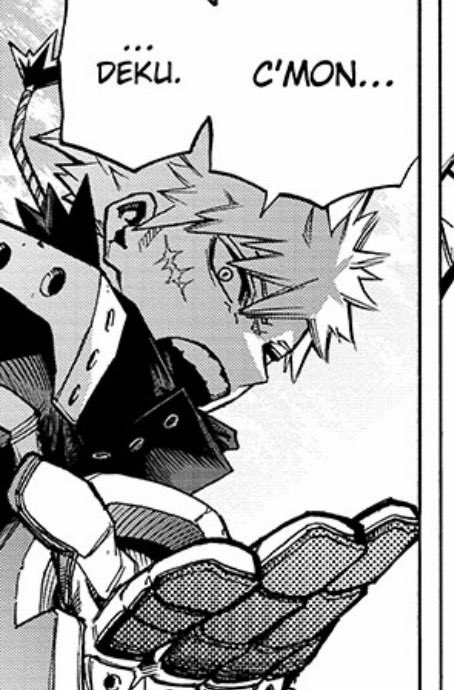 bakuggretsuko's tweet photo. And that is why this moment is not only full circle for Katsuki’s story but for the narrative. Hori chose to complete his heroic arc by having him be the one to finally grasp what it means to be a hero. To reach out to the one who first reached out to him. https://t.co/fYY6gGvDCN