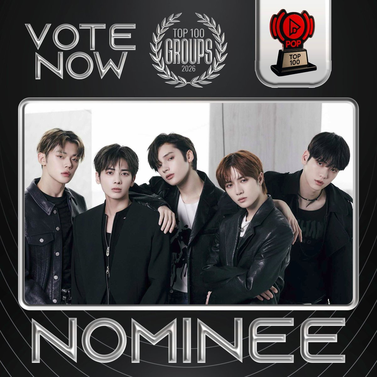TOP100KPOP's tweet photo. TXT has been nominated for the Best Group Award 🏆

👉 VOTE: https://t.co/pMt3a8OHss https://t.co/FoJ1McXuTj