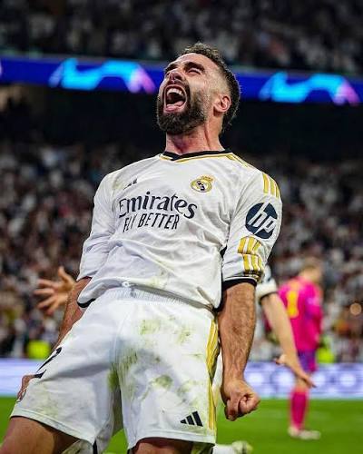 EoPius's tweet photo. @TheHateCentral Before Carvajal's pre-match slip up today,
 He recorded 7 goals and 8 assists in 2023/24 season, contributing significantly to a La Liga, Super Cup, and Champions League title-winning season. https://t.co/9xNXmnJKDf
