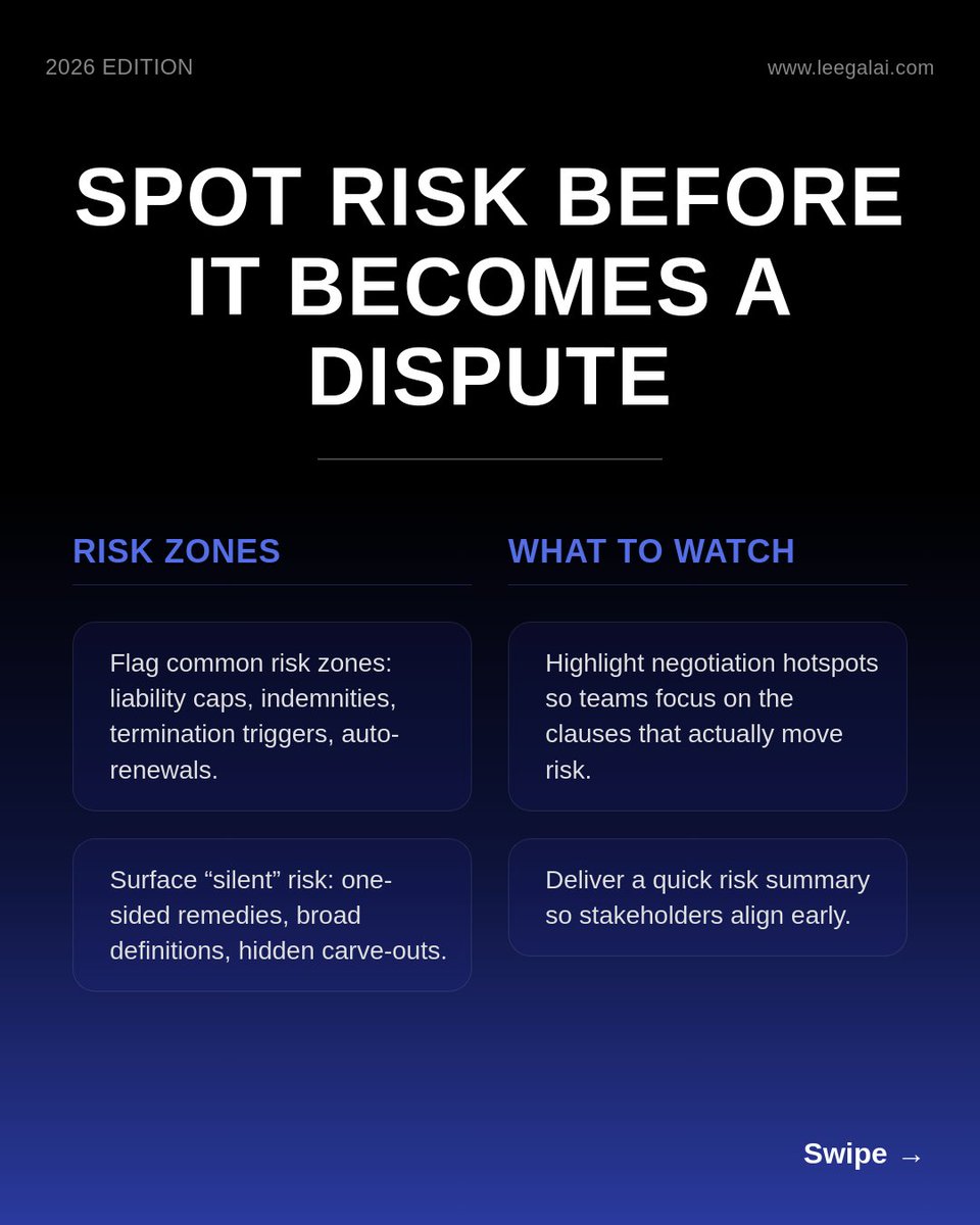 LeegalAI's tweet photo. Contract review isn't about scanning pages; it's about understanding them.

LeegalAI delivers instant, actionable insights – identifying potential risks, clarifying complex obligations, and revealing hidden opportunities within contractual language.

https://t.co/dtJJMlfcOO https://t.co/5KD7ncvmnK