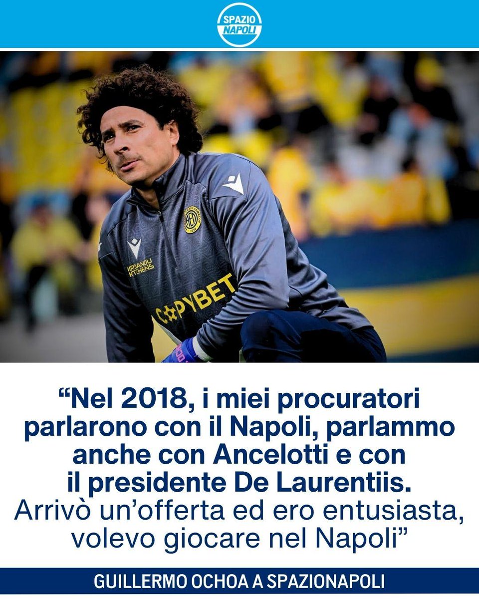 Spazio_Napoli's tweet image. "Volevo giocare nel Napoli, ma il presidente bloccò tutto" ⛔

In un'intervista rilasciata in esclusiva ai nostri canali, il portiere messicano Guillermo Ochoa racconta di quella volta che fu vicino al Napoli nel 2018 🔙

#SSCNapoli #Ochoa